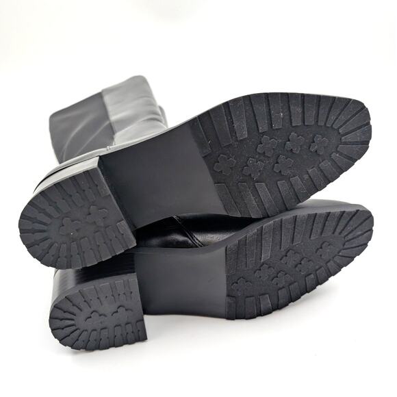 Anne Klein Stamford Knee High Boots Women's Almond Toe Black Size US7.5M EU38 - Picture 8 of 13